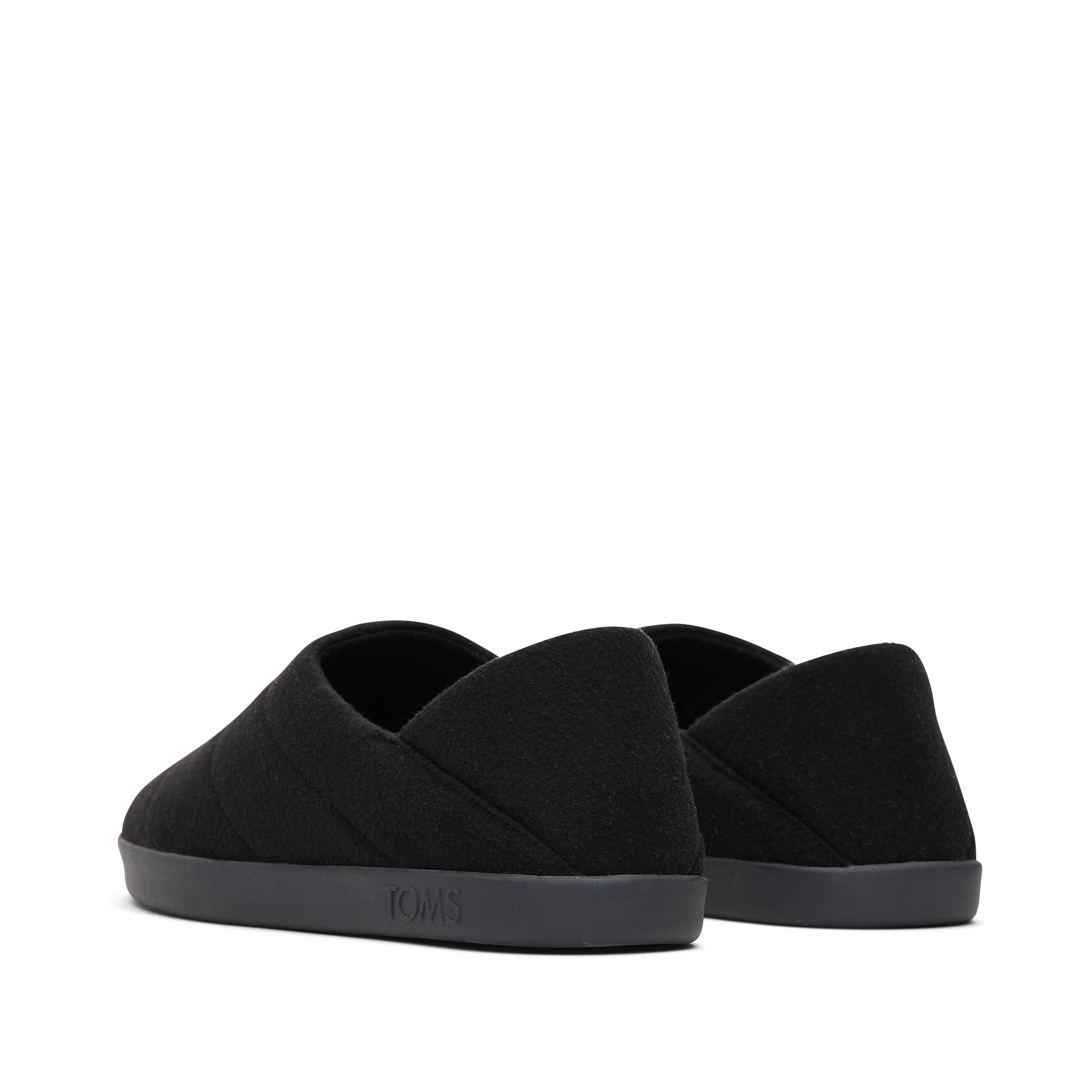 Ezra Black Faux Fleece Convertible Slipper Back View
