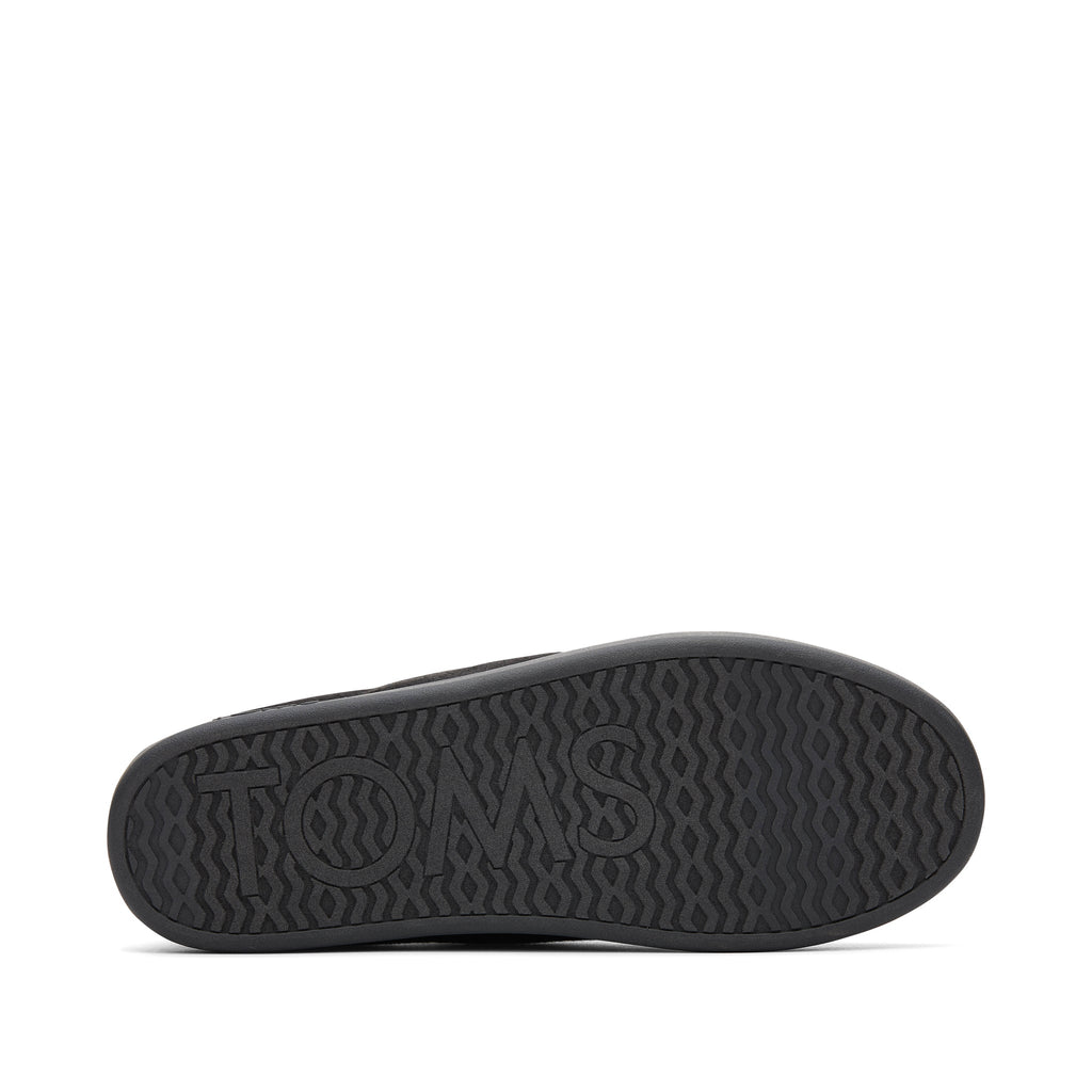 Ezra Black Faux Fleece Convertible Slipper Bottom Sole View