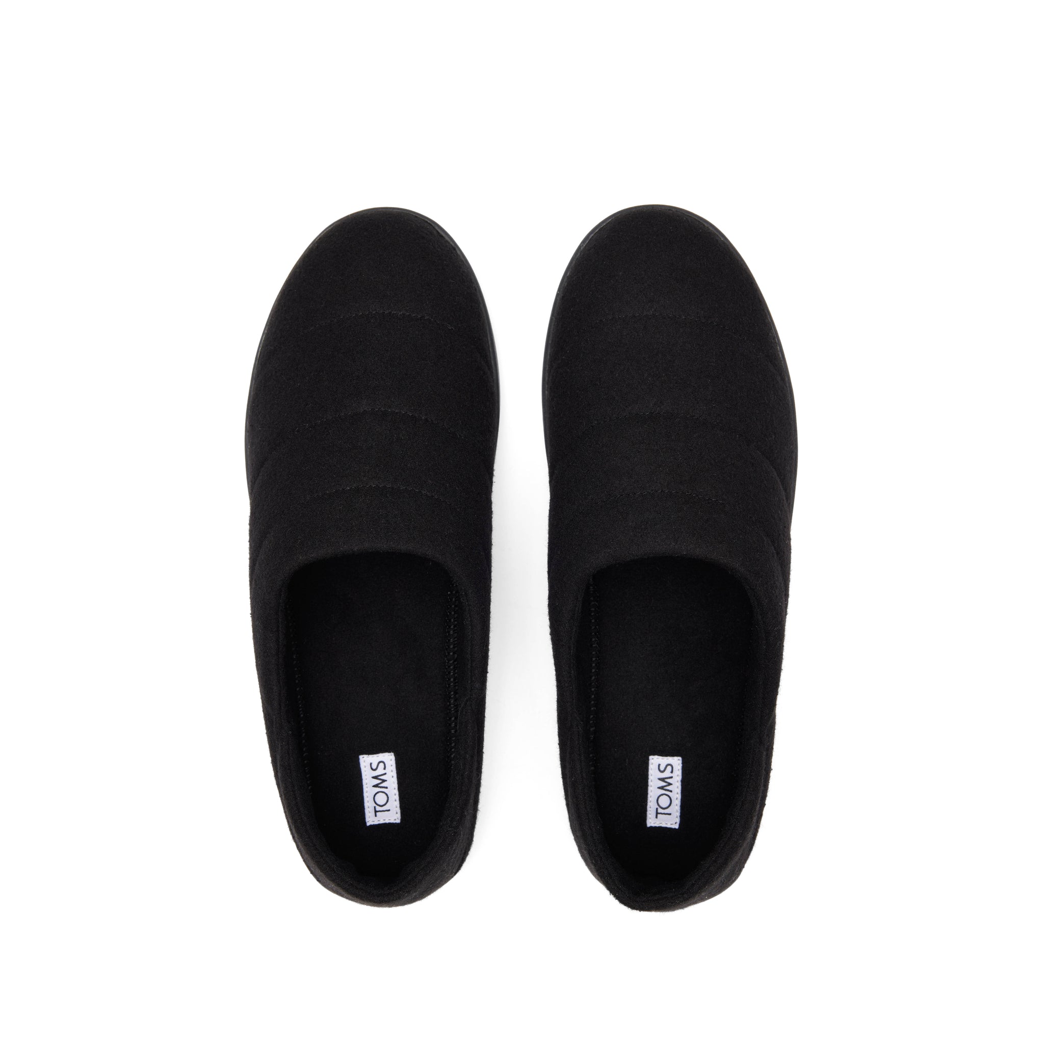 Ezra Black Faux Fleece Convertible Slipper Top View