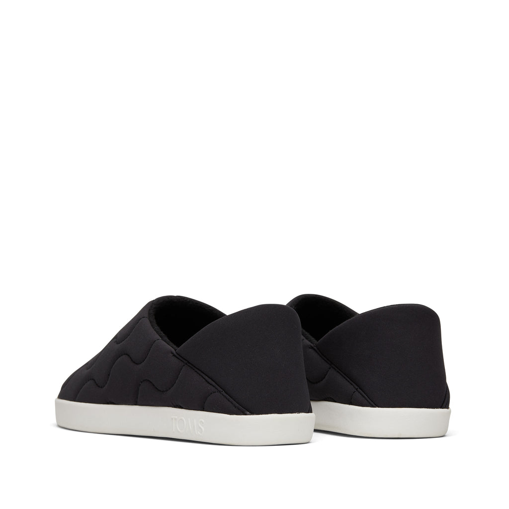 Ezra Black Quilted Cotton Convertible Slipper Back View