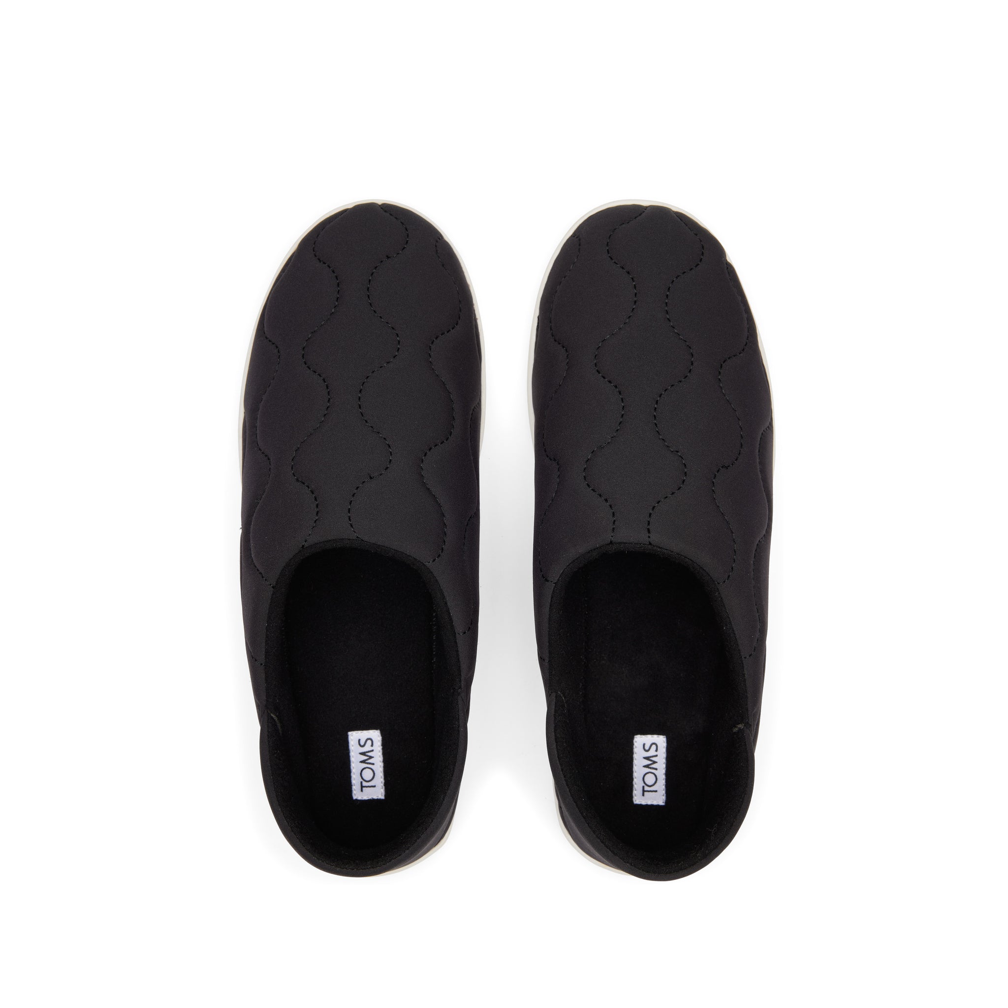 Ezra Black Quilted Cotton Convertible Slipper Top View