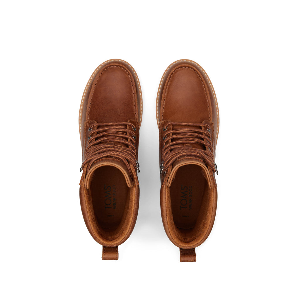 Palomar Tan Water Resistant Leather Boot Top View