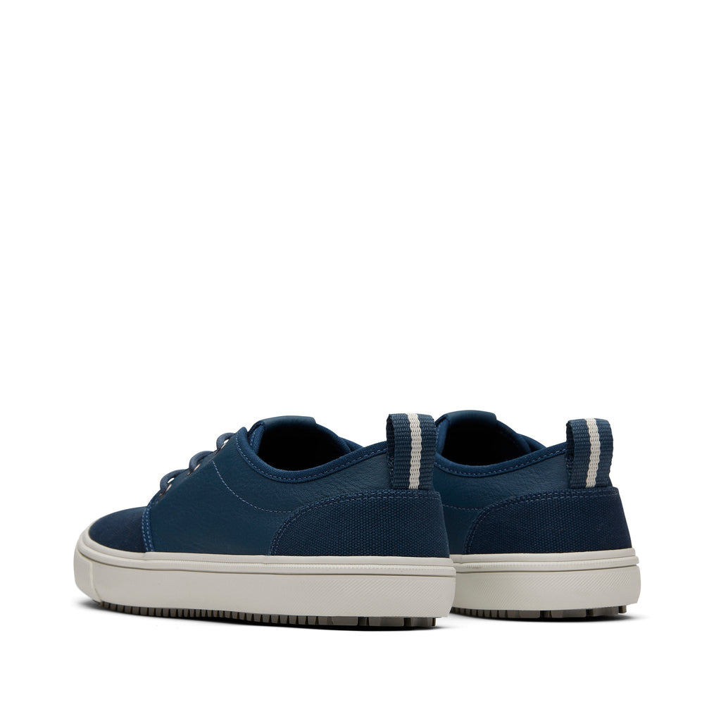 Carlo Terrain Blue Leather Water Resistant Sneaker Back View