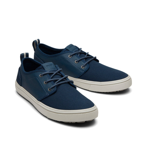 Carlo Terrain Blue Leather Water Resistant Sneaker Front View