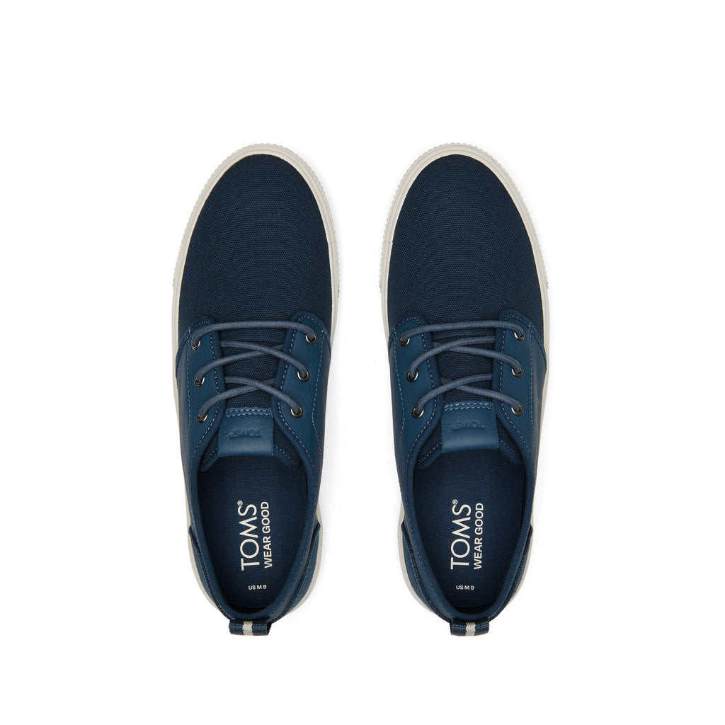 Carlo Terrain Blue Leather Water Resistant Sneaker Top View