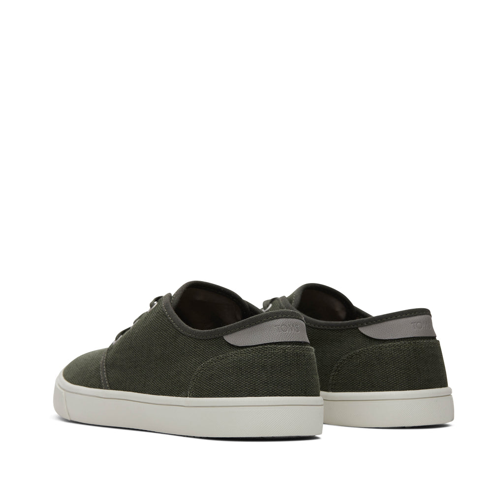 Carlo Green Heritage Canvas Lace-Up Sneaker Back View