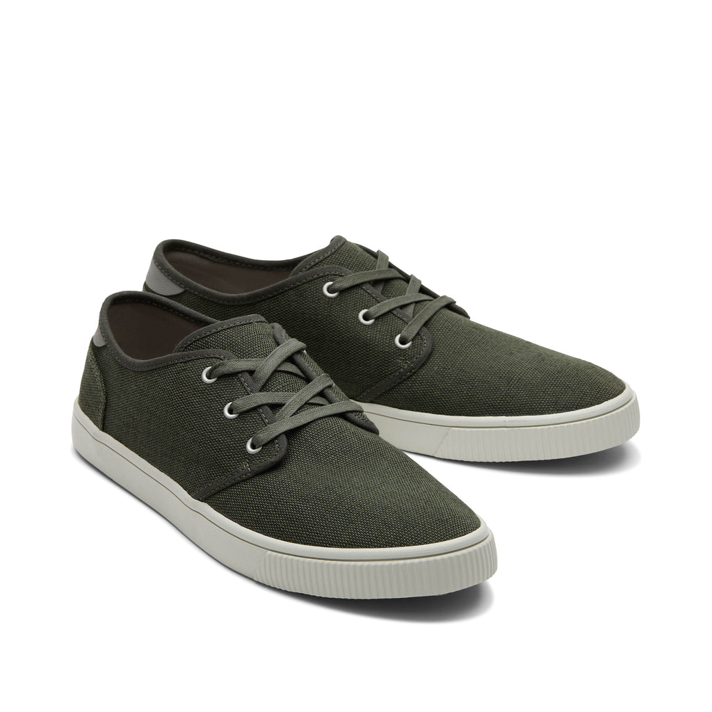 Carlo Green Heritage Canvas Lace-Up Sneaker Front View