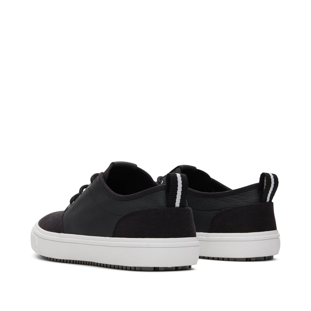 Carlo Terrain Black Leather Water Resistant Sneaker Back View
