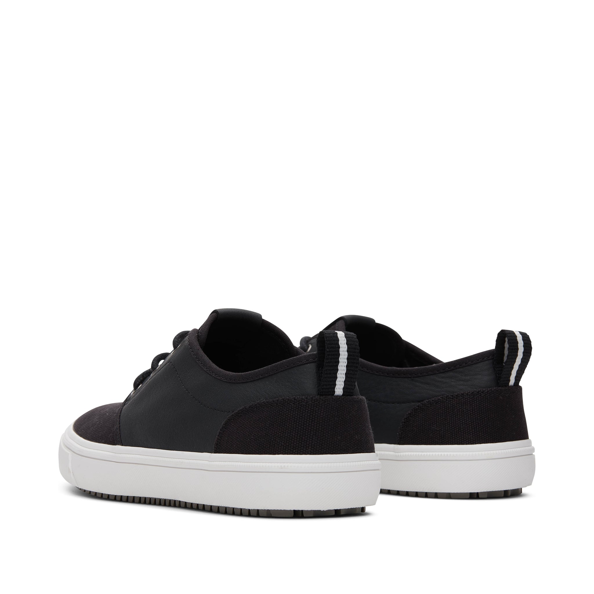 Carlo Terrain Black Leather Water Resistant Sneaker Back View