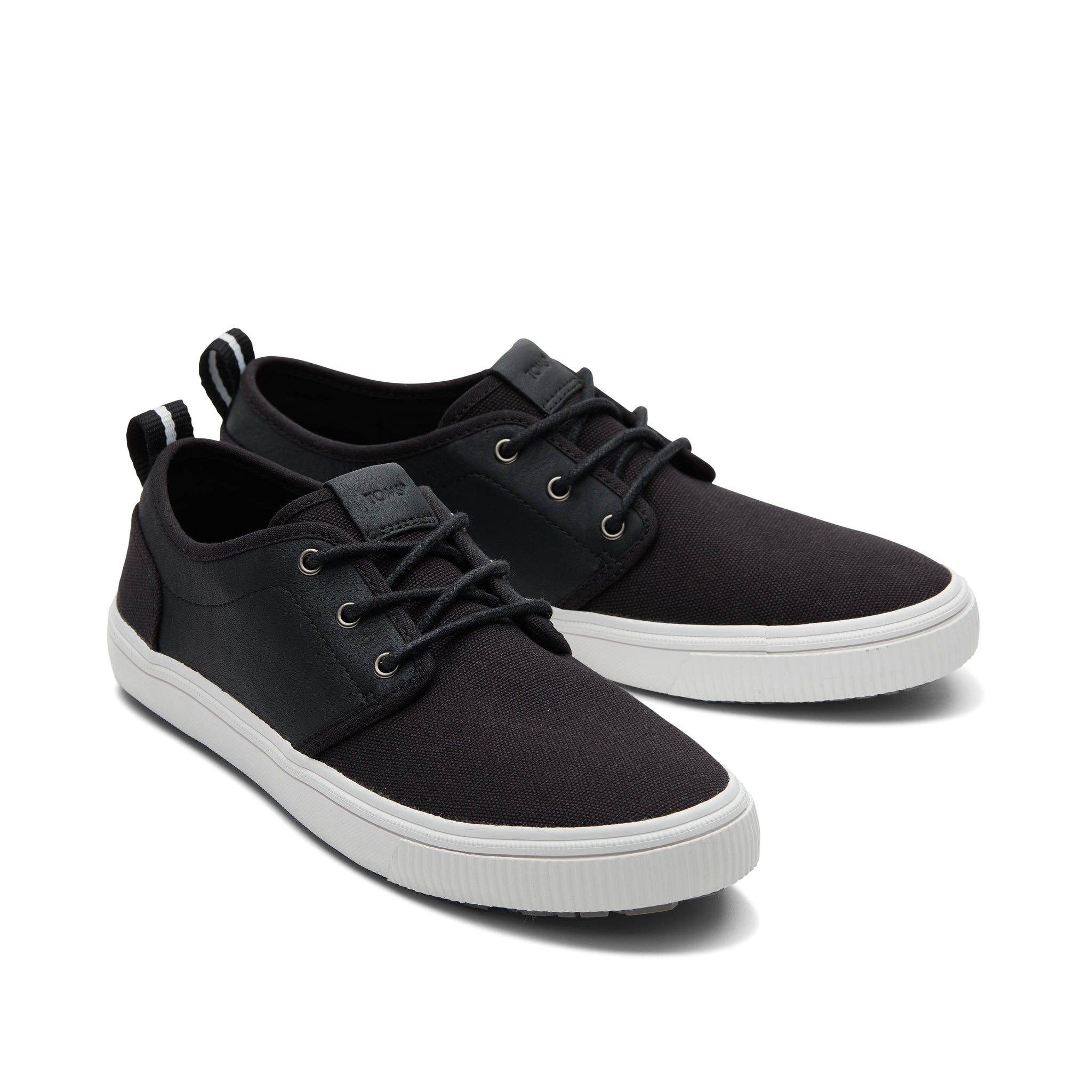 Carlo Terrain Black Leather Water Resistant Sneaker Front View