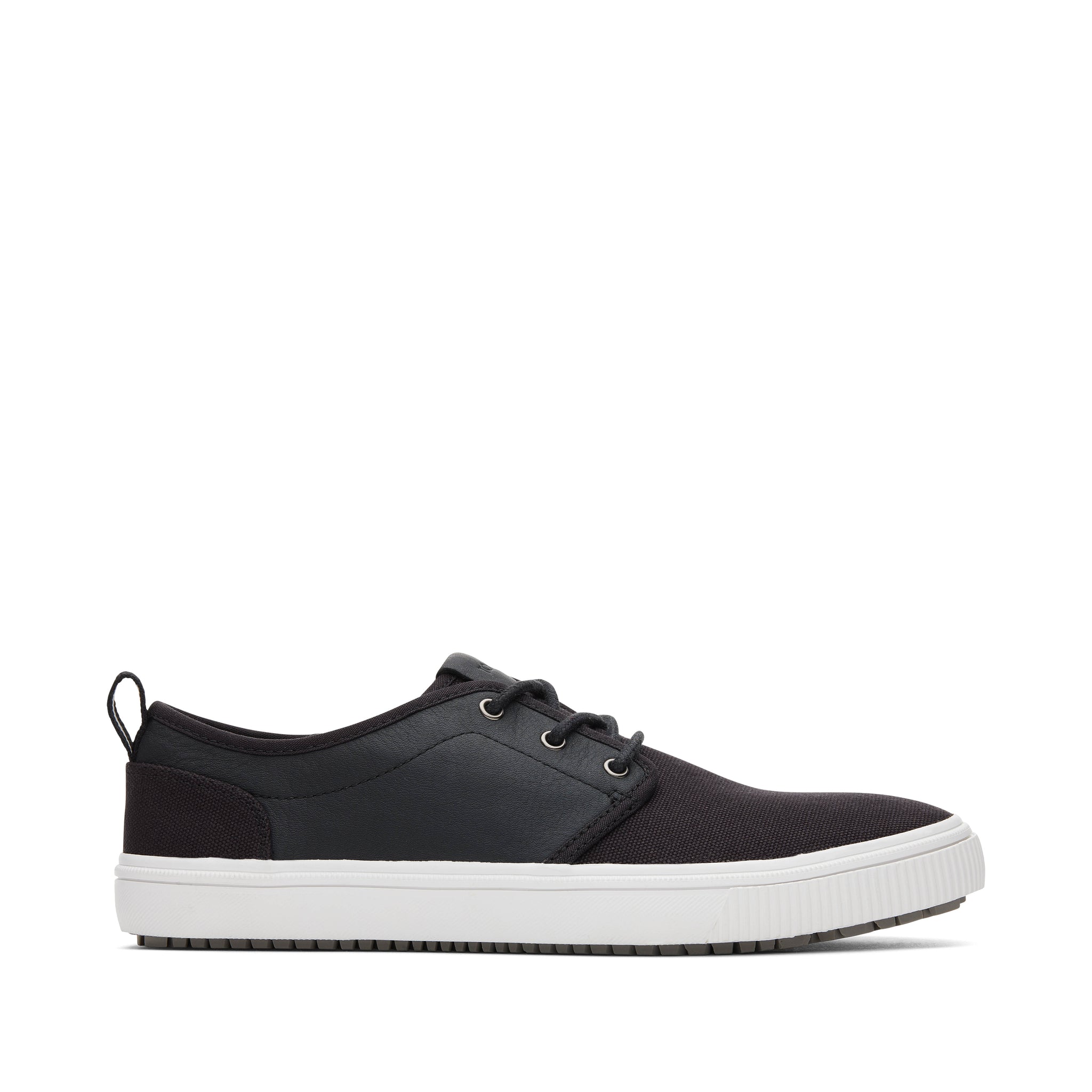 Carlo Terrain Black Leather Water Resistant Sneaker Side View