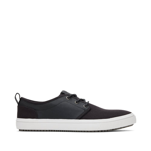 Carlo Terrain Black Leather Water Resistant Sneaker Side View