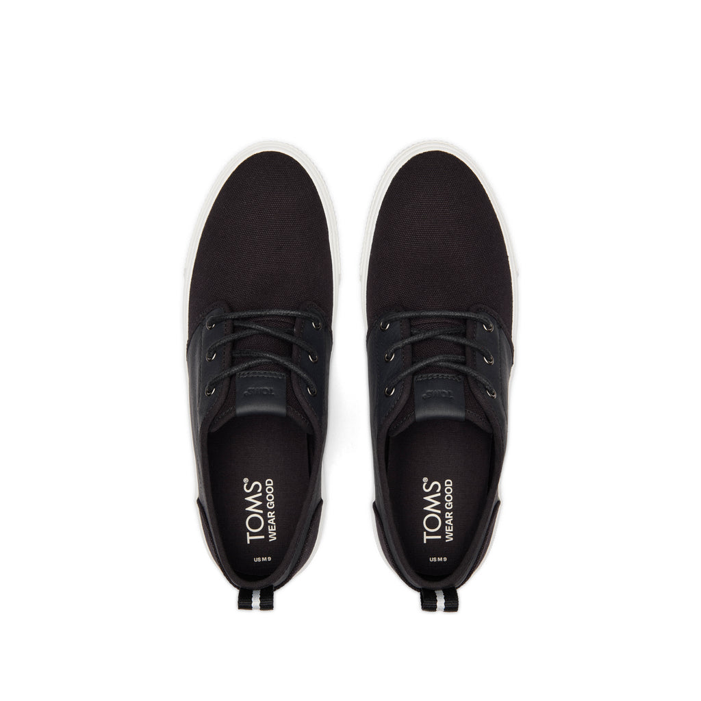 Carlo Terrain Black Leather Water Resistant Sneaker Top View