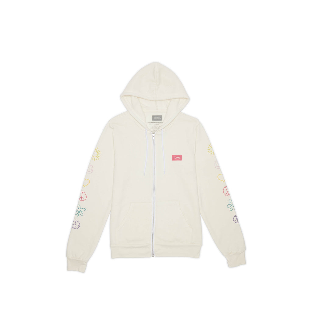 TOMS Logo Icon Zip Up Hoodie Front View