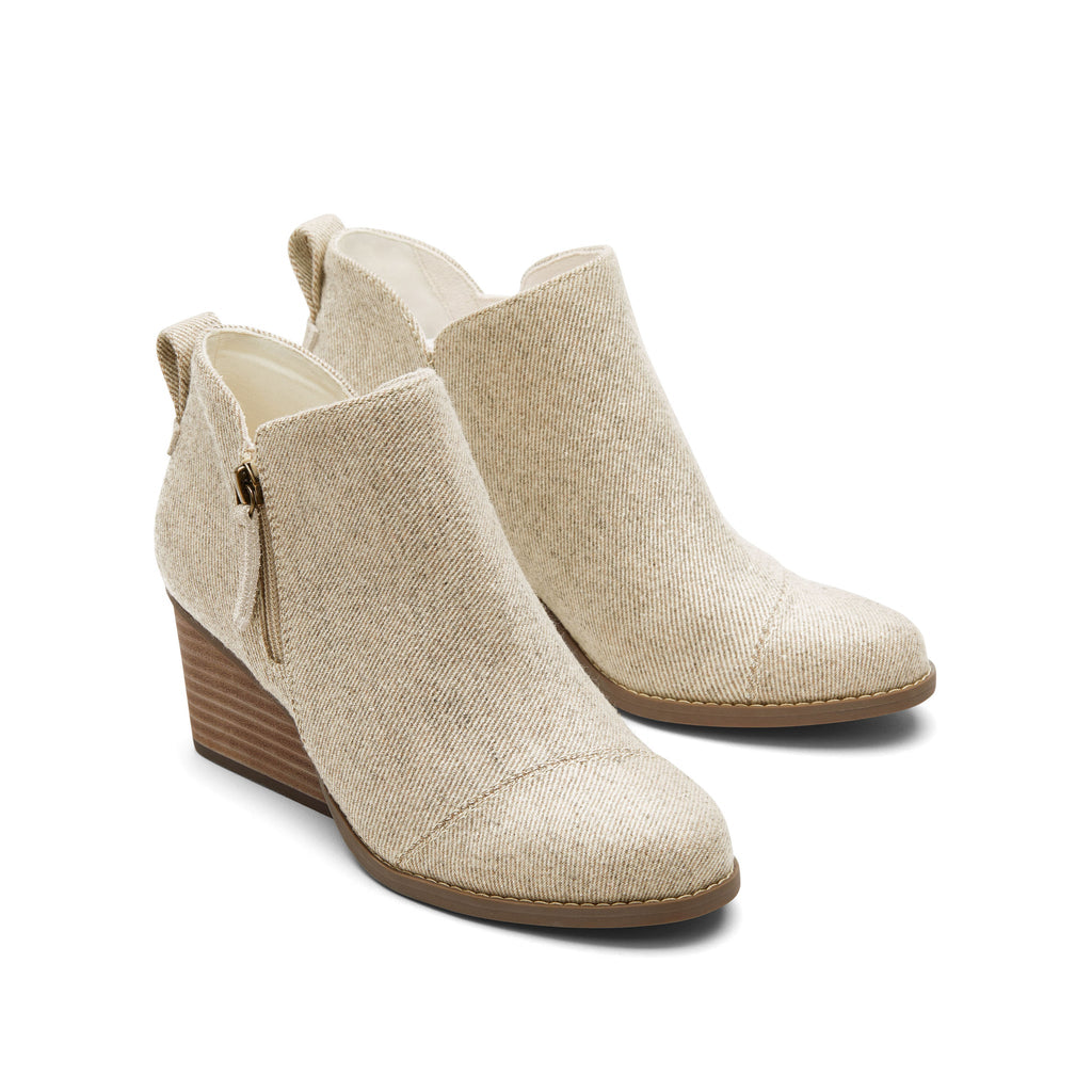 Goldie Natural Glimmer Wedge Boot Front View