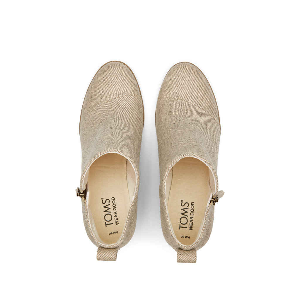 Goldie Natural Glimmer Wedge Boot Top View