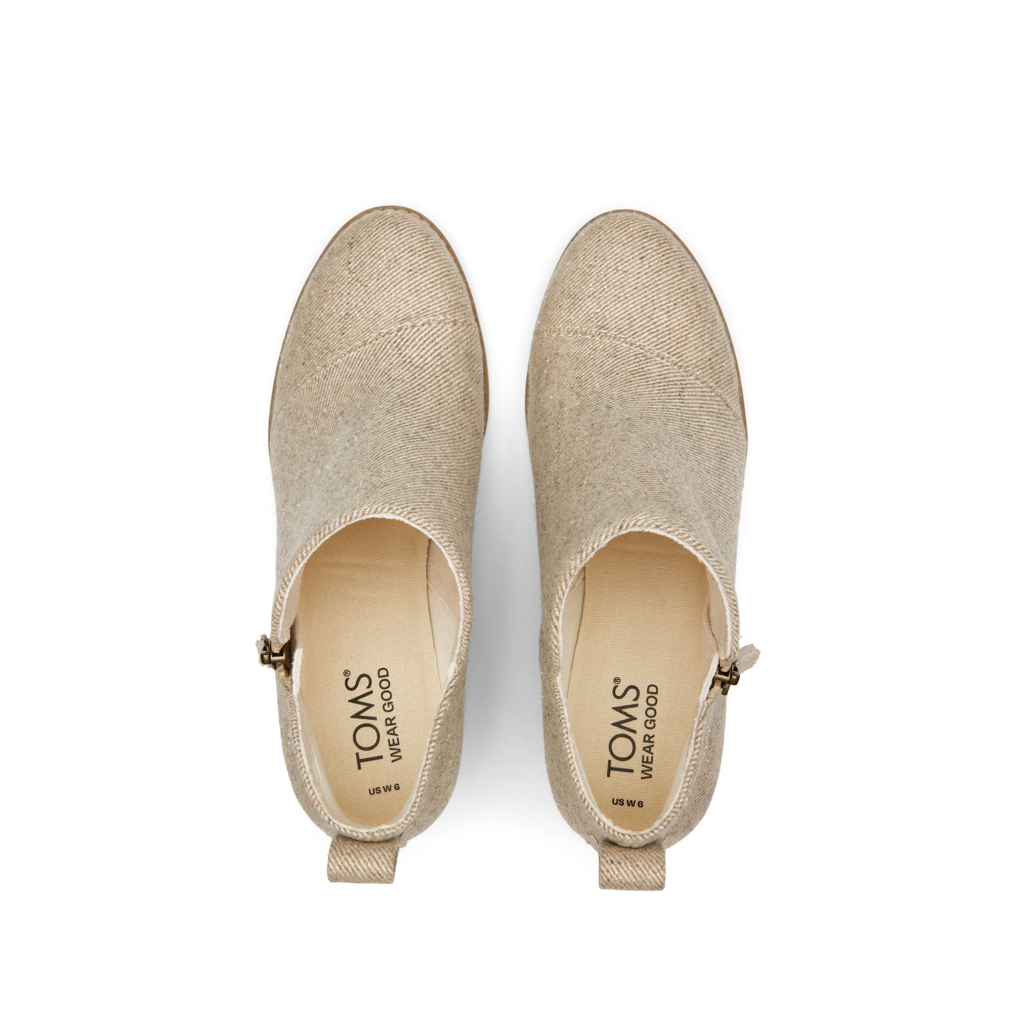 Goldie Natural Glimmer Wedge Boot Top View