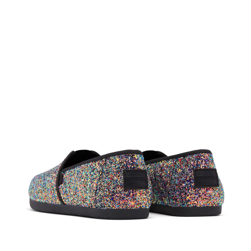 Alpargata Black Chunky Glitter Back View