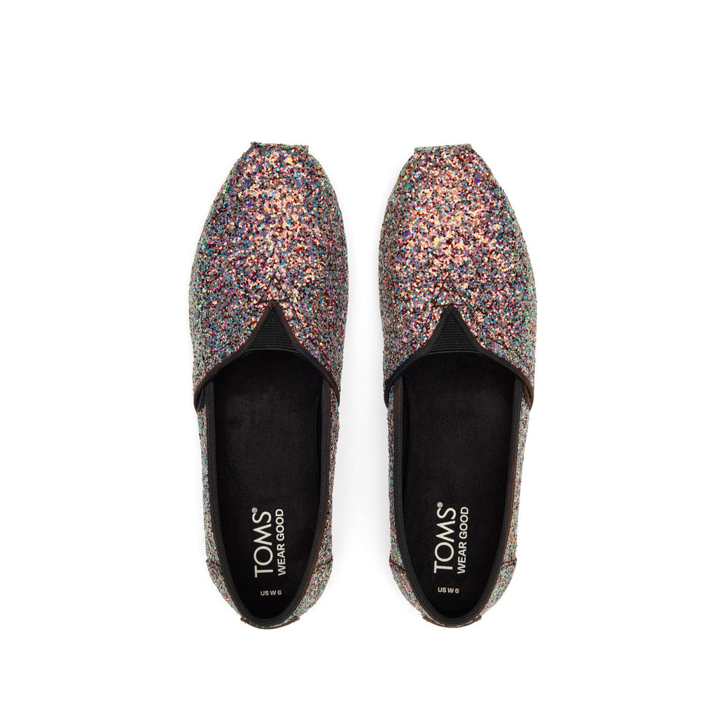 Alpargata Black Chunky Glitter Top View