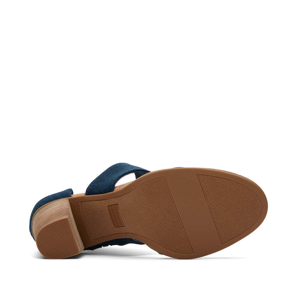 Milan Blue Closed Toe Heel Bottom Sole View