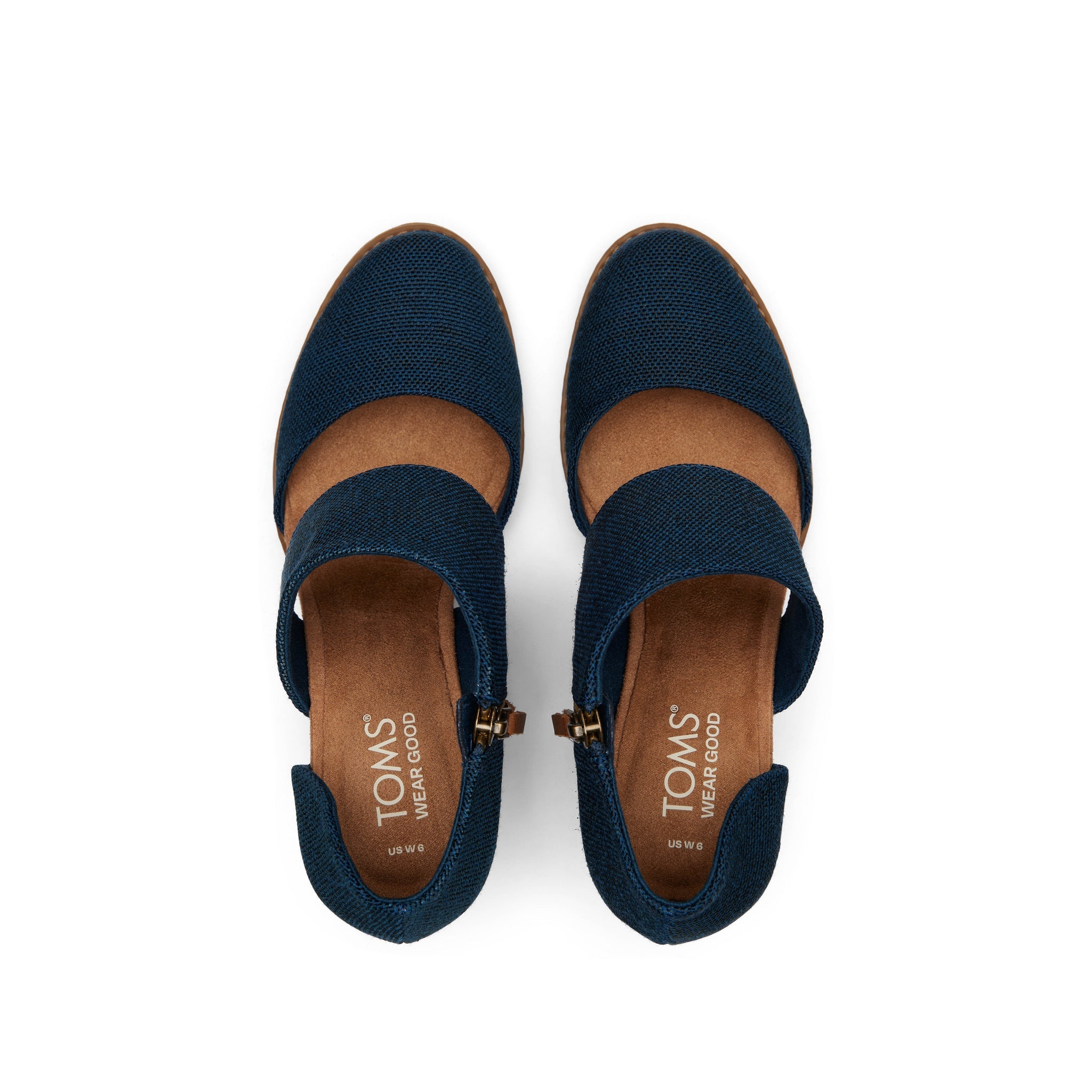 Milan Blue Closed Toe Heel Top View
