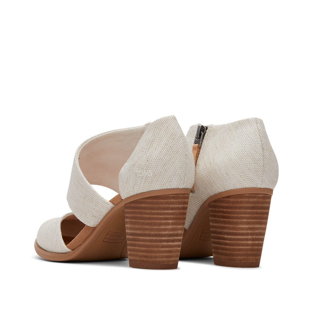 Milan Natural Closed Toe Heel Back View