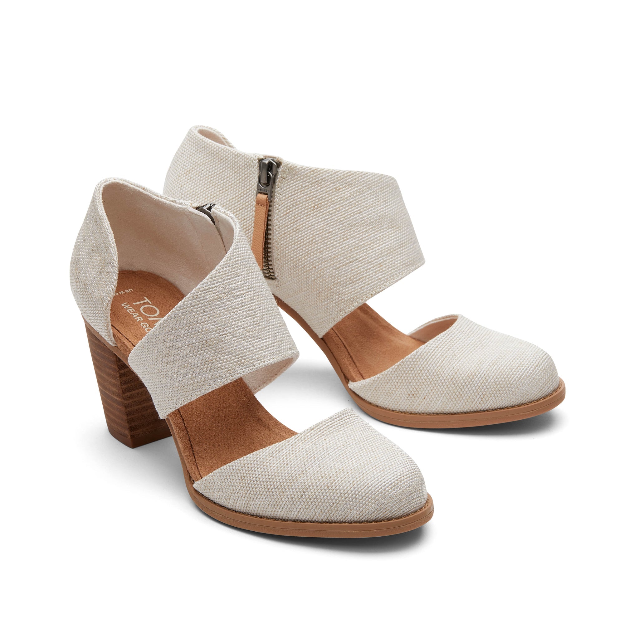 Milan Natural Closed Toe Heel Front View