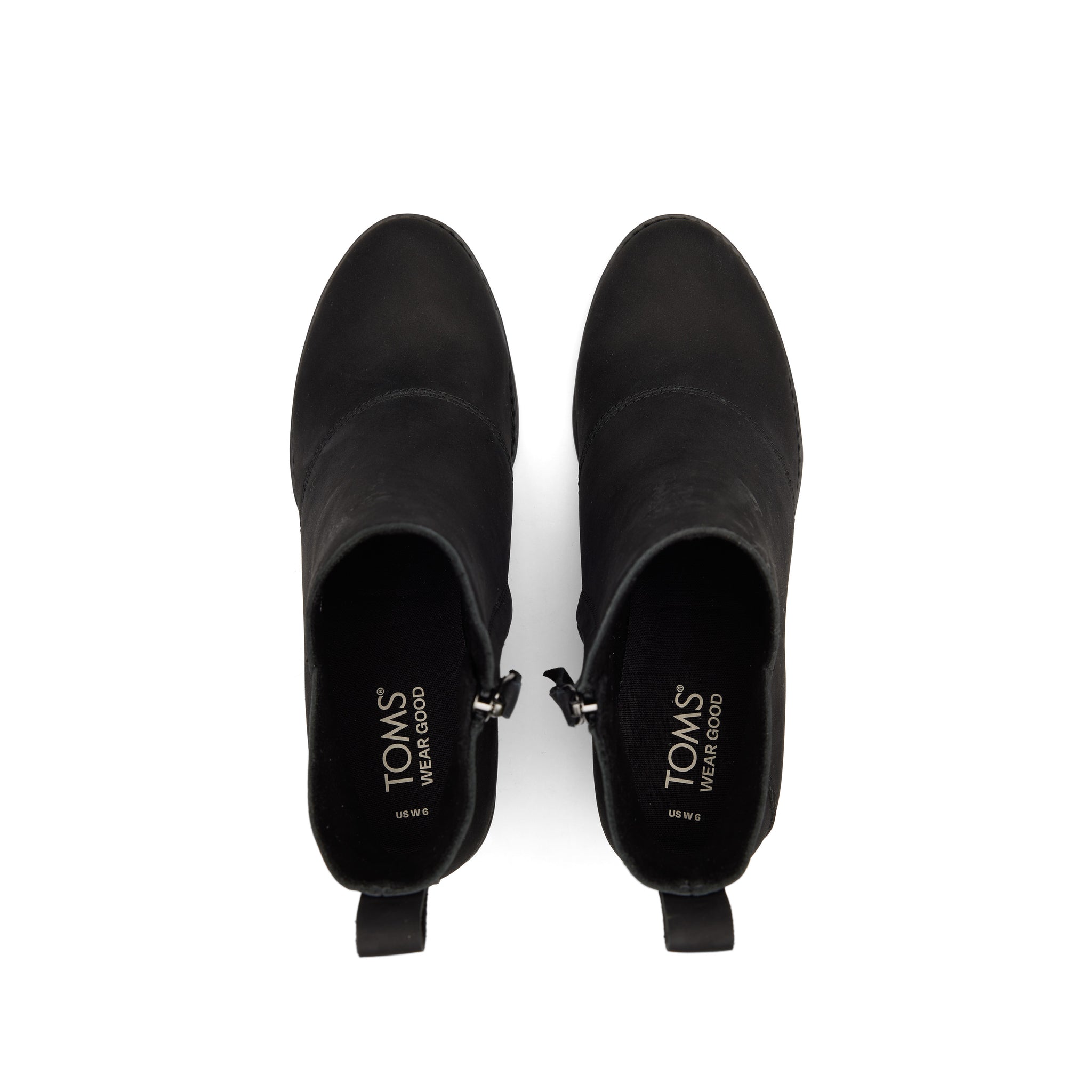 Sutton Black Leather Wedge Boot Top View