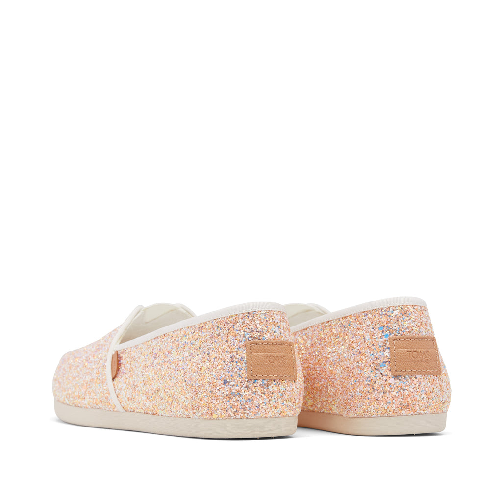 Alpargata Beige Chunky Glitter Back View