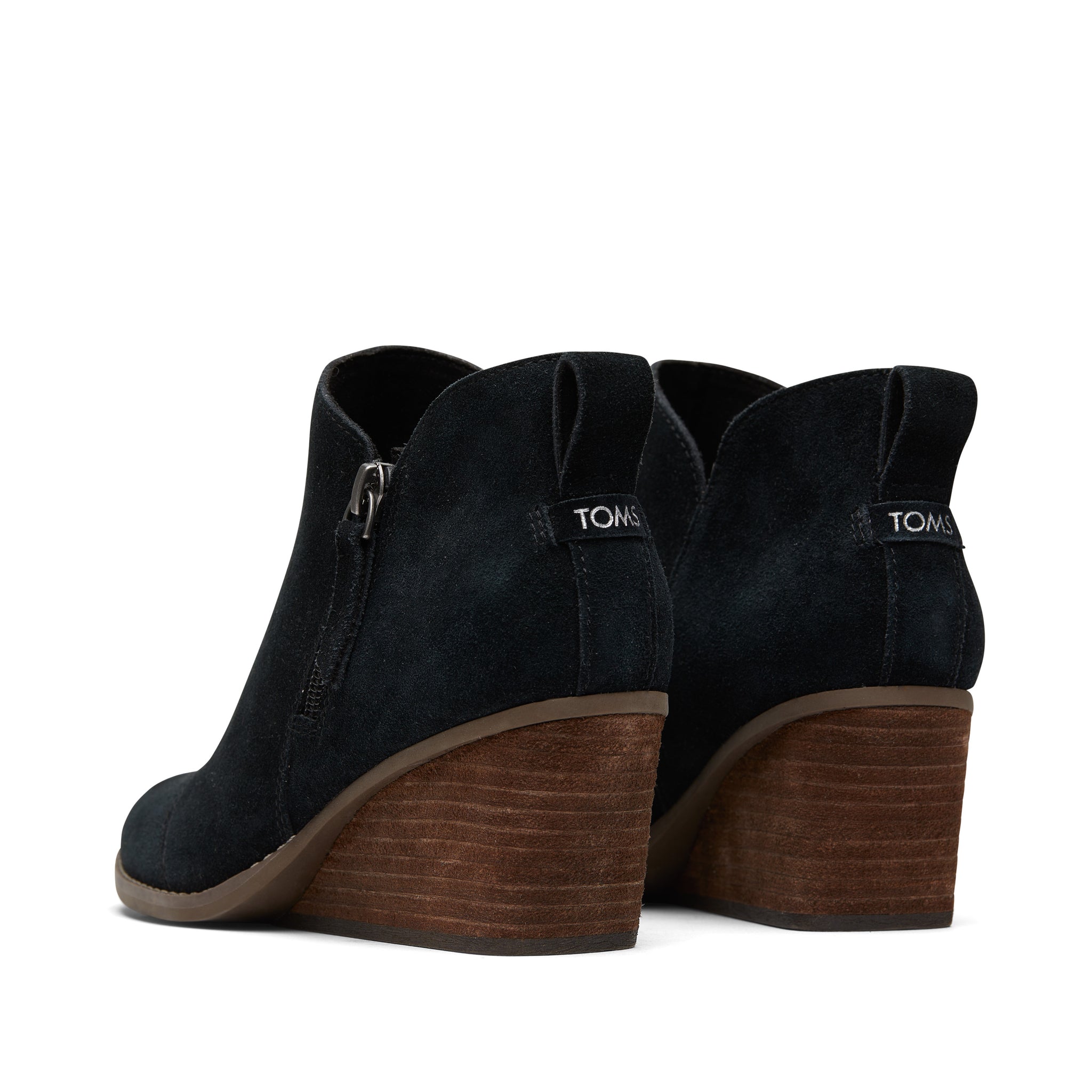 Goldie Black Suede Wedge Boot Back View