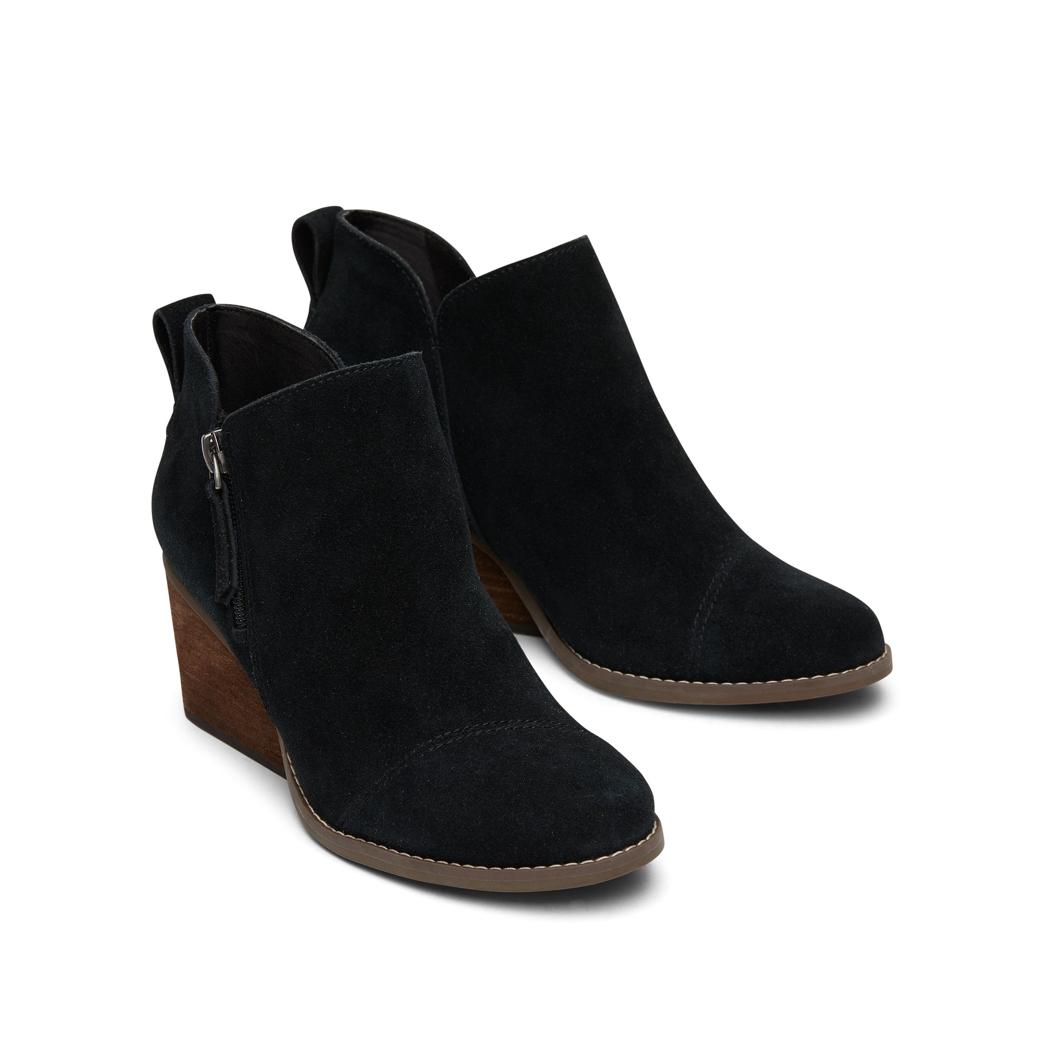 Goldie Black Suede Wedge Boot Front View