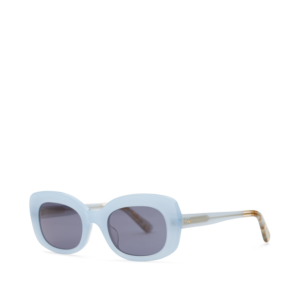 Jules Milky Blue Handcrafted Sunglasses Side View