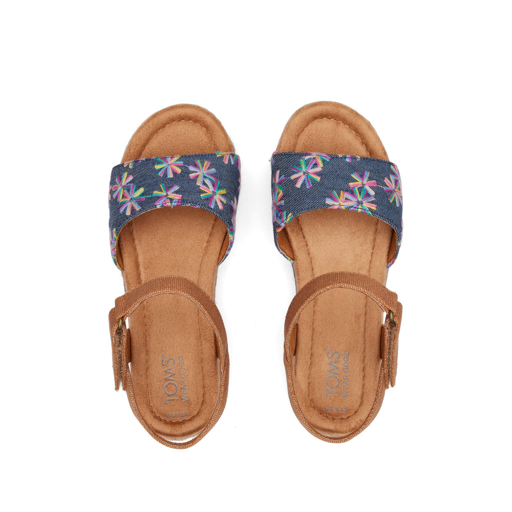Youth Diana Floral Embroidered Kids Shoe Top View