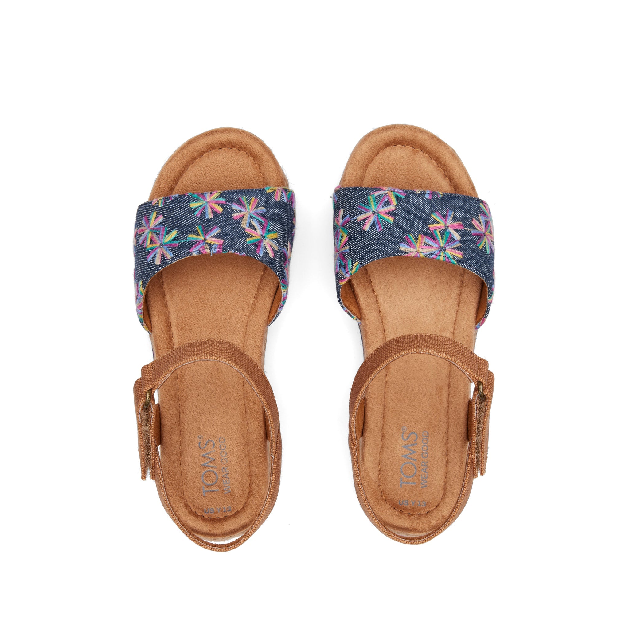 Youth Diana Floral Embroidered Kids Shoe Top View