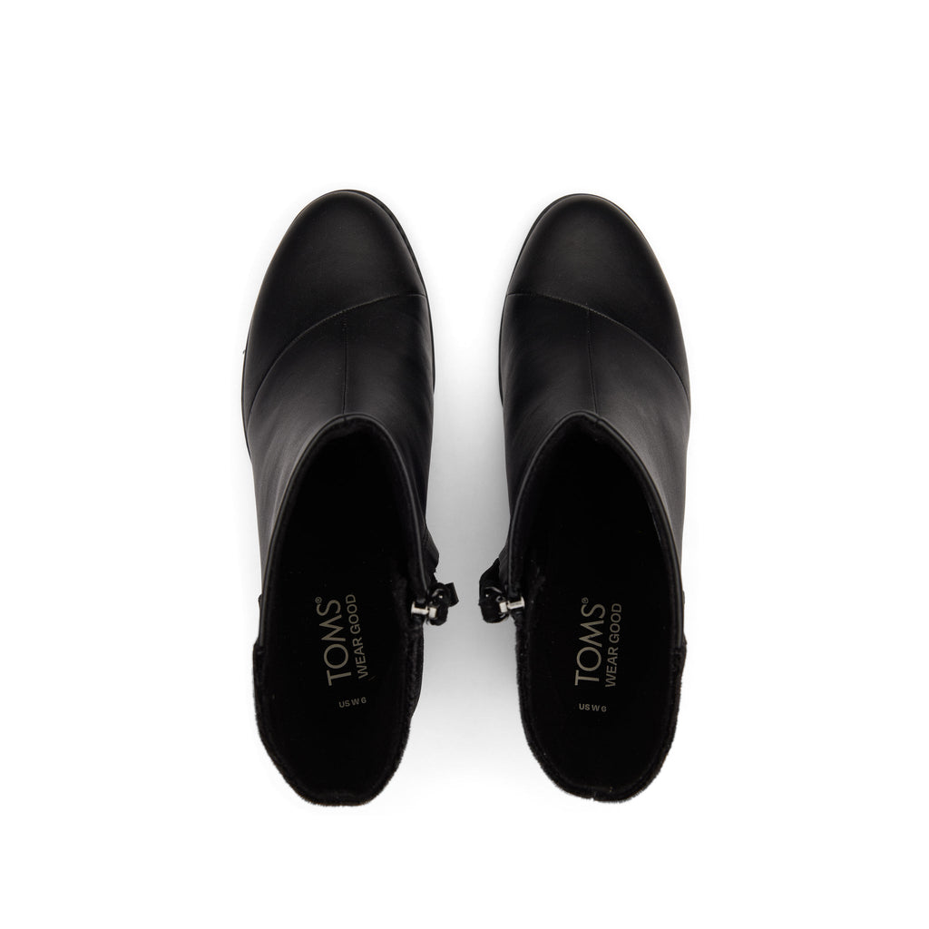 Evelyn Black Suede and Plush Foil Heeled Boot Top View