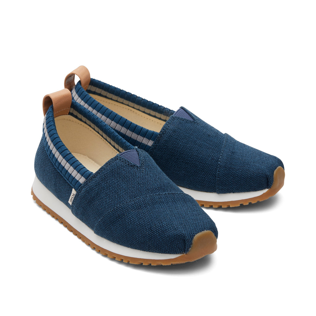 Youth Resident Blue Heritage Canvas Kids Sneaker Front View