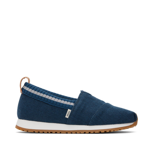 Youth Resident Blue Heritage Canvas Kids Sneaker Side View