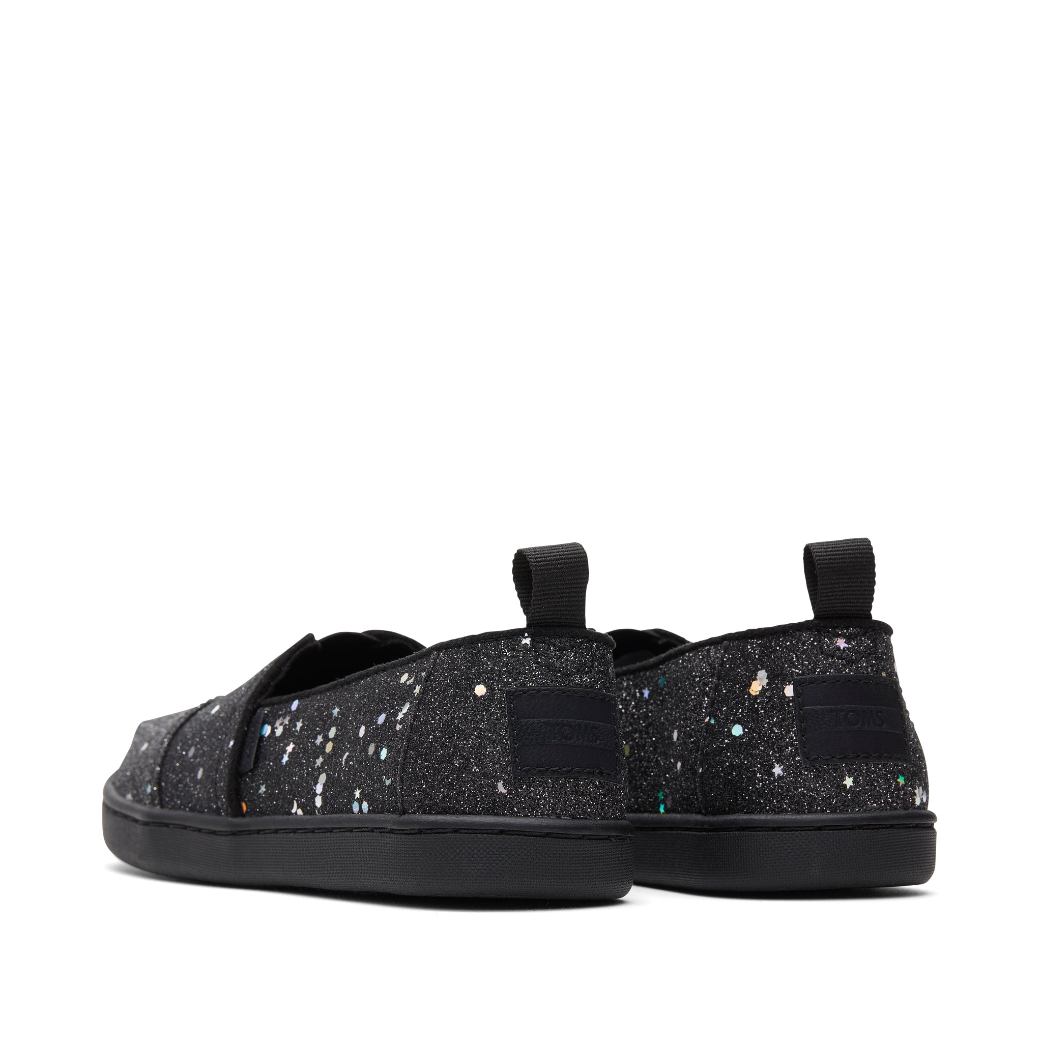 Youth Alpargata Black Cosmic Glitter Kids Shoe Back View