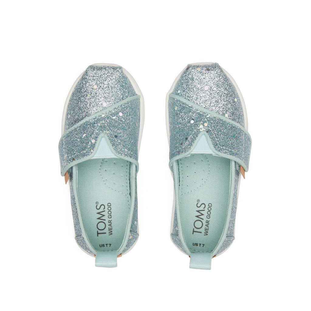 Alpargata Mint Cosmic Glitter Toddler Shoe Top View