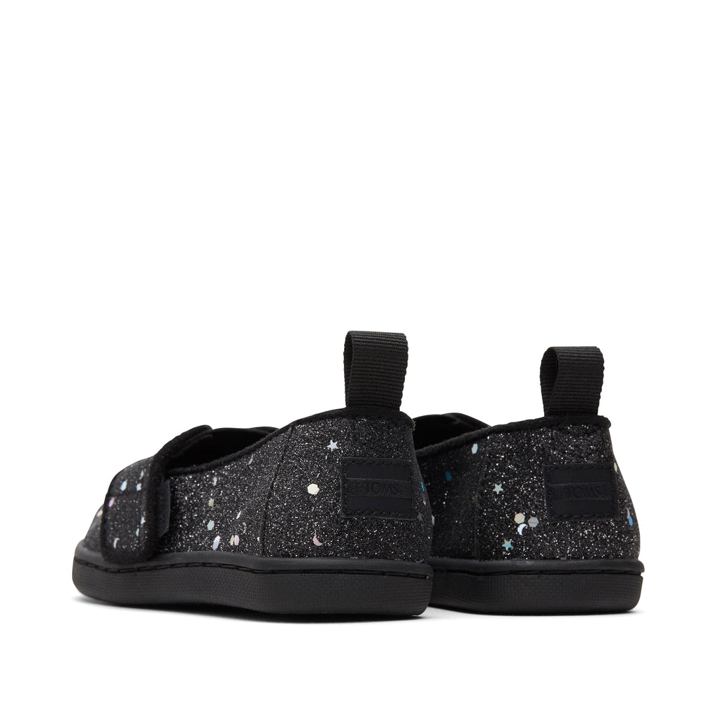 Alpargata Black Cosmic Glitter Toddler Shoe Back View