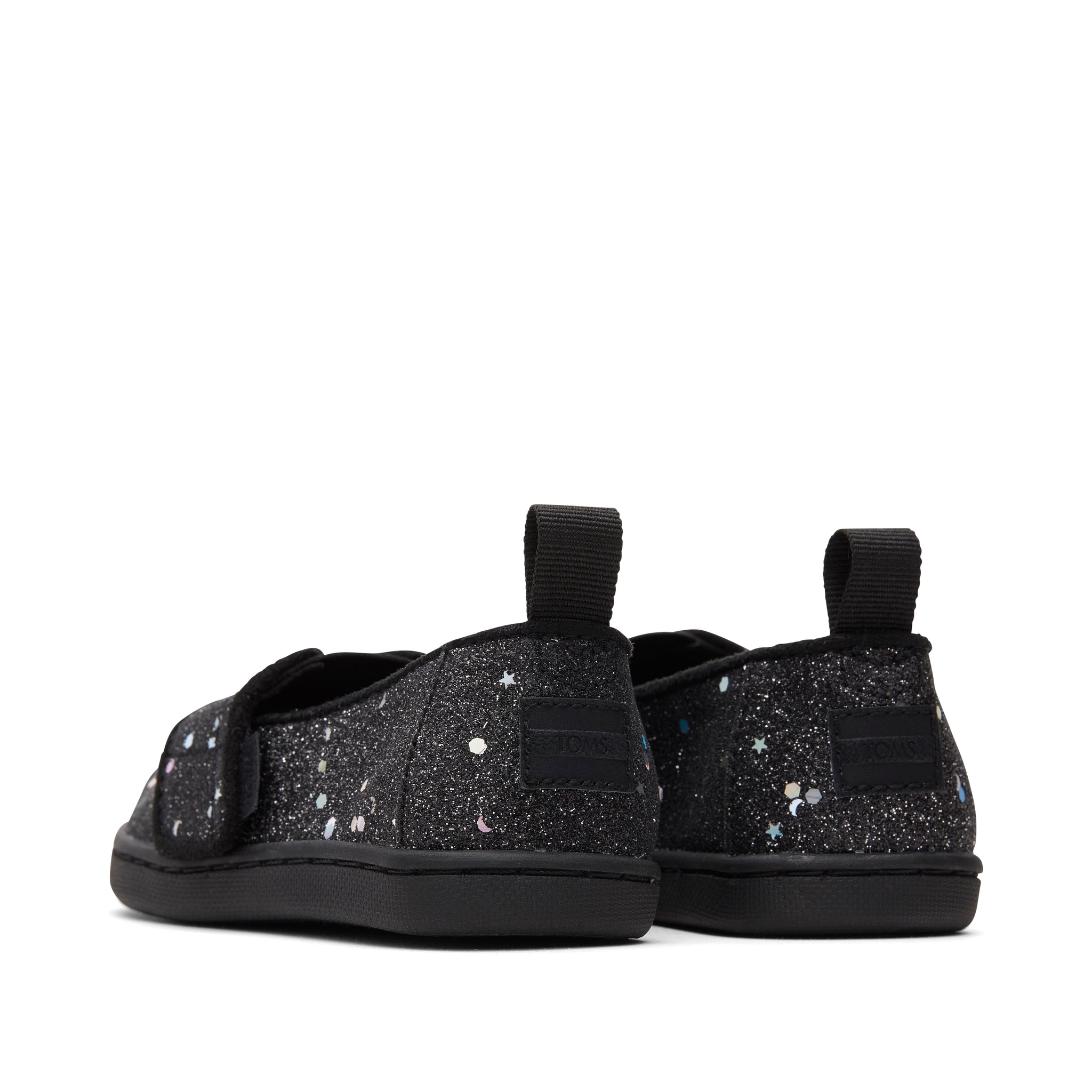 Alpargata Black Cosmic Glitter Toddler Shoe Back View