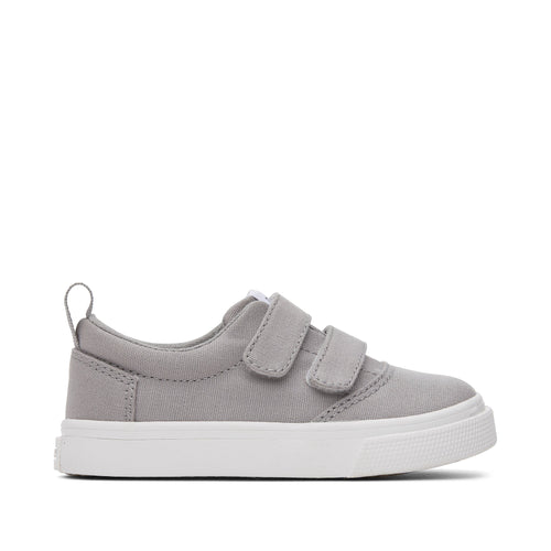 Fenix Drizzle Grey Double Strap Toddler Sneaker Side View