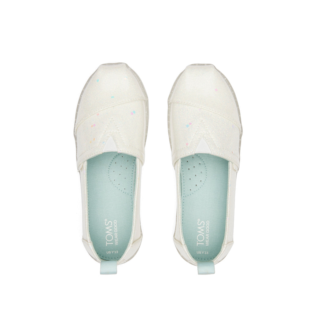 Youth Alpargata Confetti Glitter Kids Shoe Top View