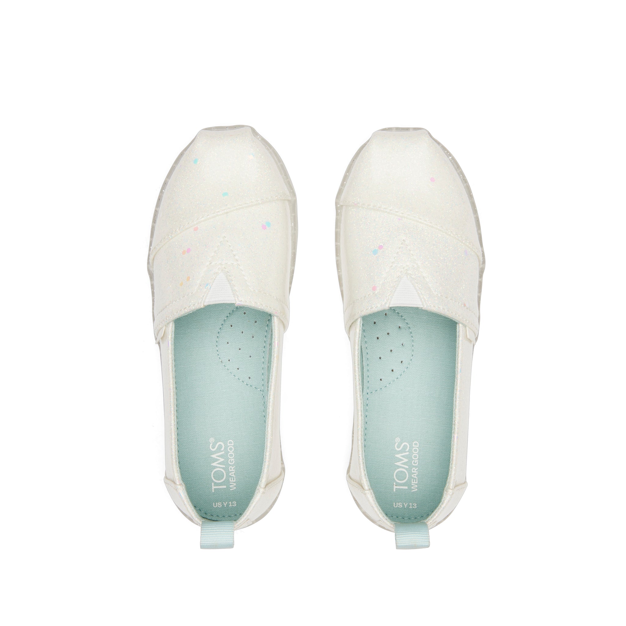 Youth Alpargata Confetti Glitter Kids Shoe Top View