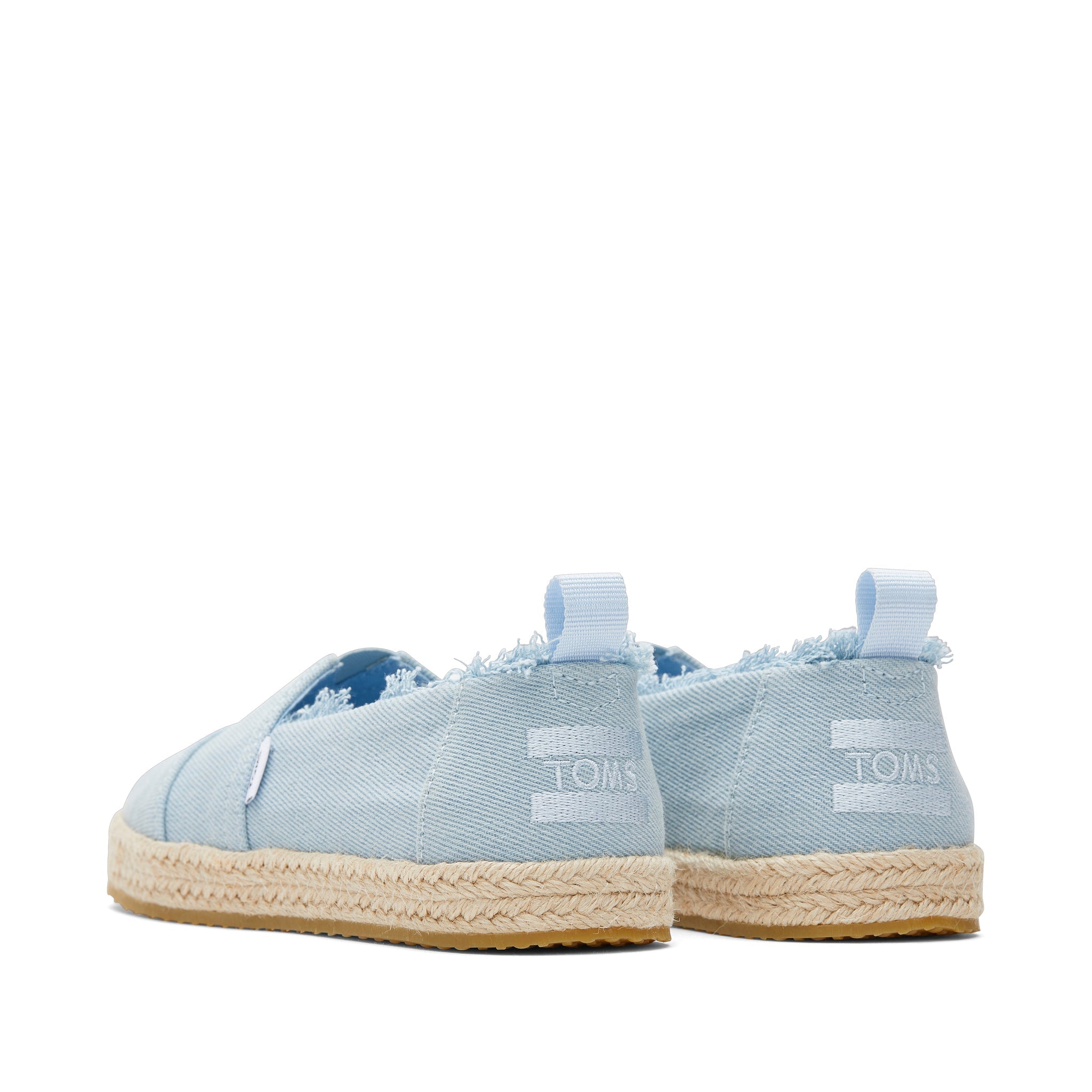 Youth Alpargata Washed Denim Kids Shoe Back View