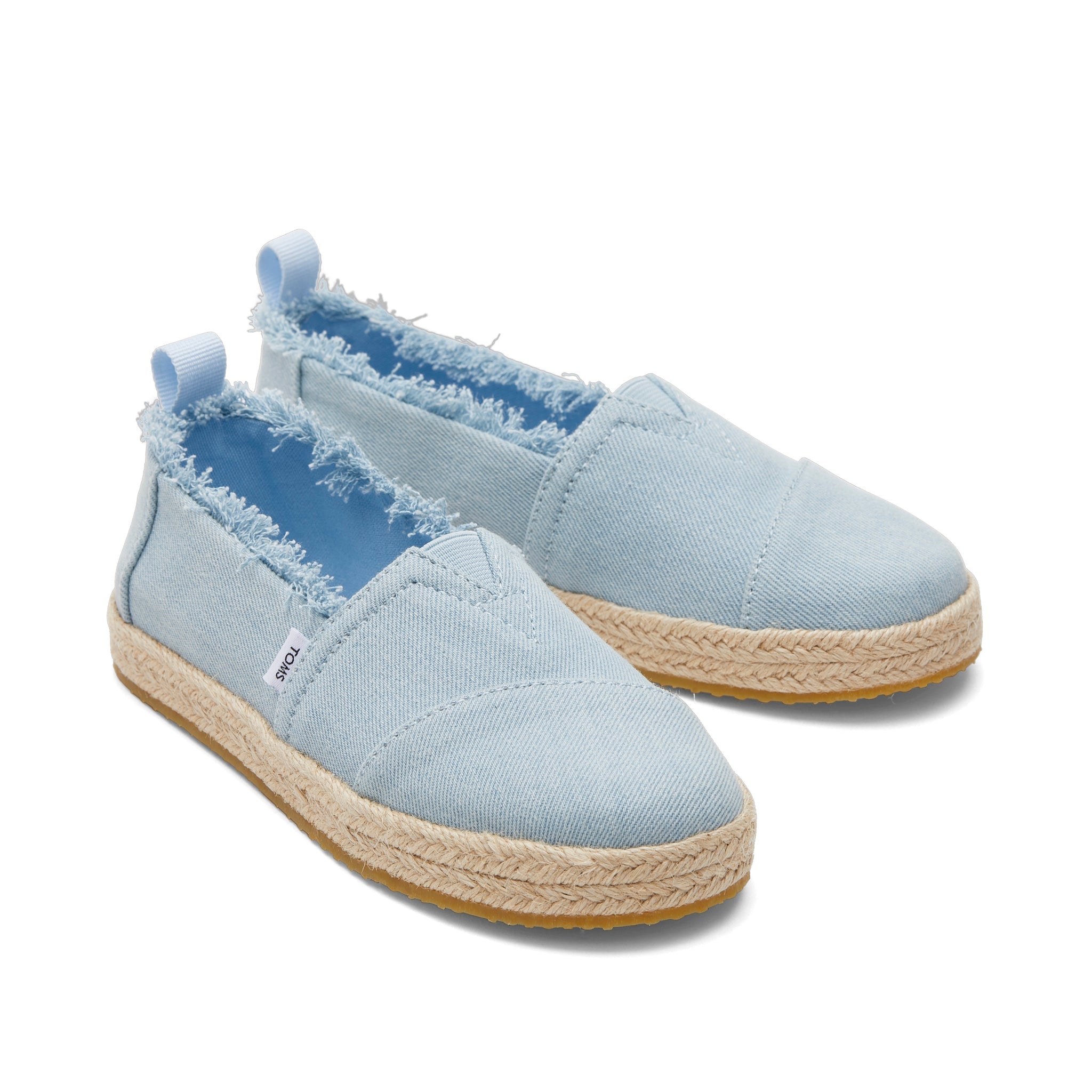 Youth Alpargata Washed Denim Kids Shoe Front View