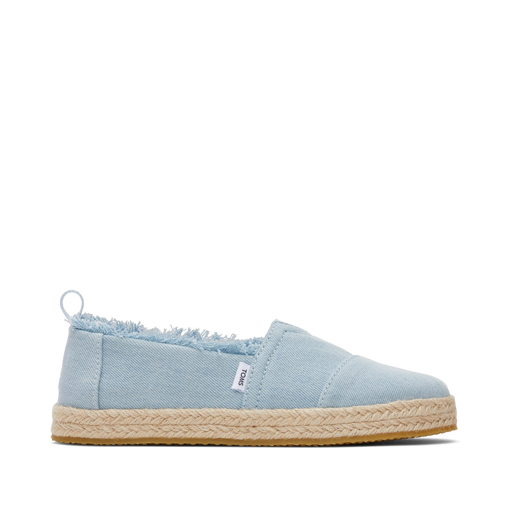 Youth Alpargata Washed Denim Kids Shoe Side View