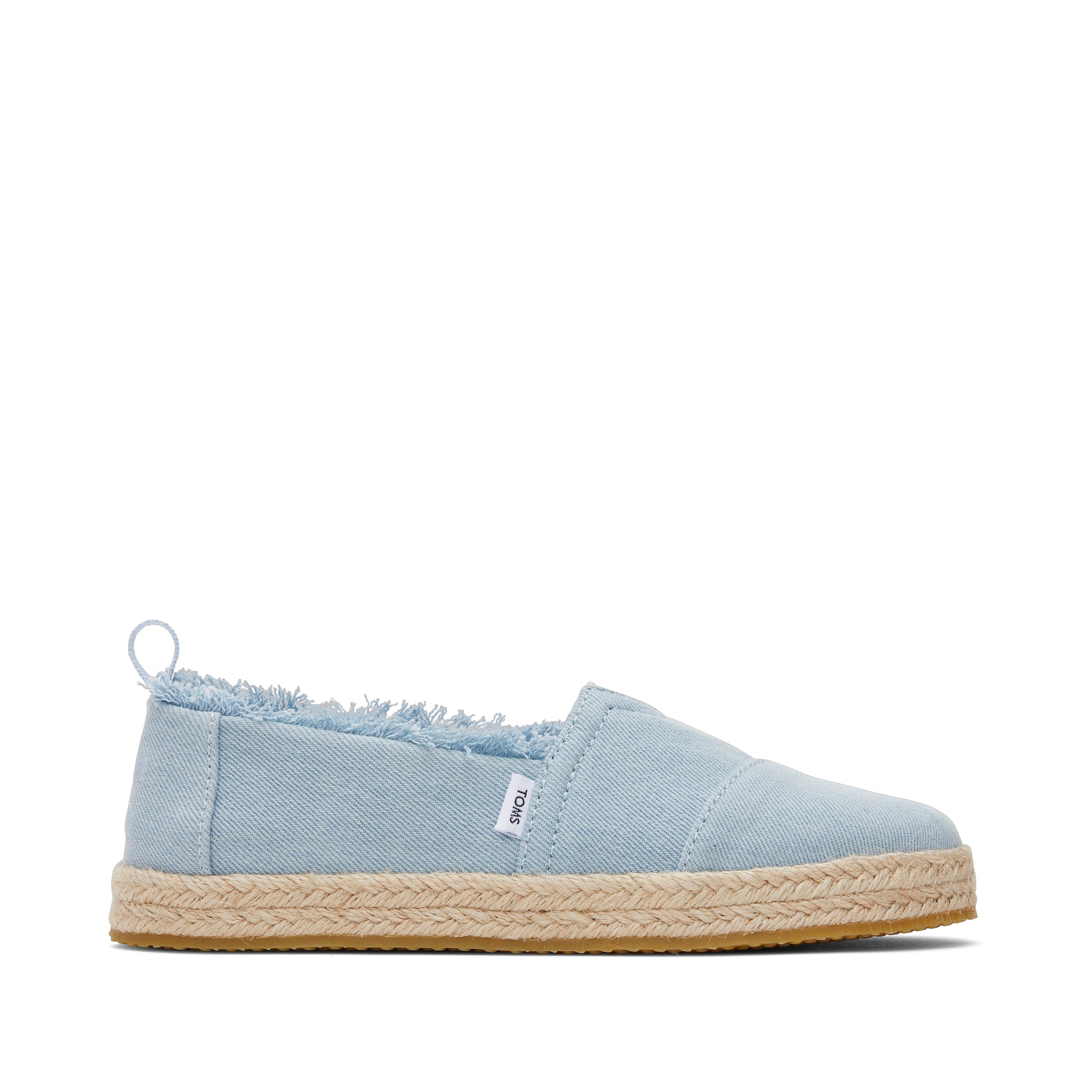 Youth Alpargata Washed Denim Kids Shoe Side View
