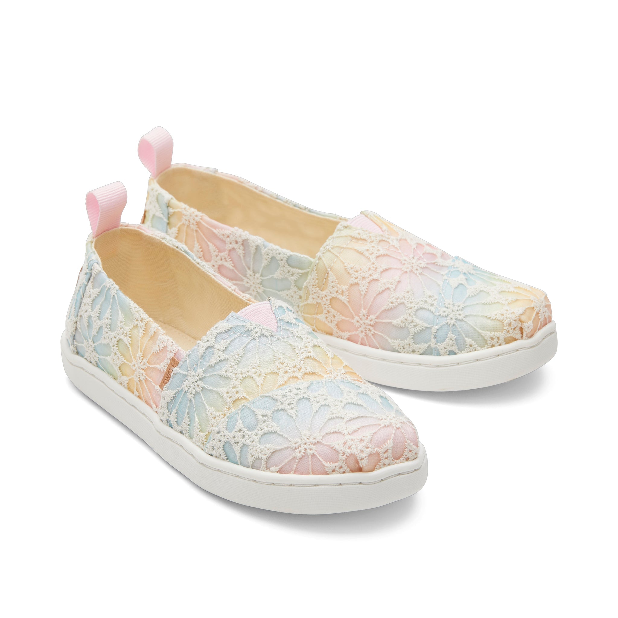 Youth Alpargata Ombre Floral Lace Kids Shoe Front View
