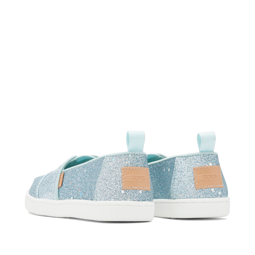 Youth Alpargata Mint Cosmic Glitter Kids Shoe Back View